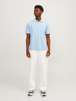 Polo m/c piqué desgastado Jack & Jones Cerulean