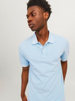 Polo m/c piqué desgastado Jack & Jones Cerulean