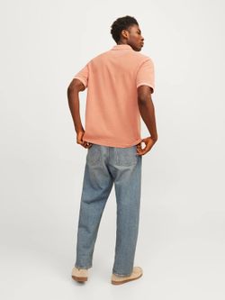 Polo m/c piqué desgastado Jack & Jones Sun Orange