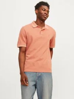 Polo m/c piqué desgastado Jack & Jones Sun Orange