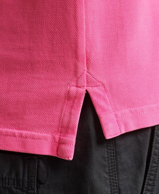Polo m/c piqué efecto delavado Superdry Raspberry