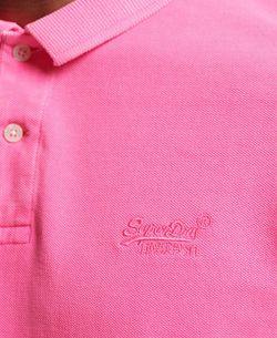 Polo m/c piqué efecto delavado Superdry Raspberry