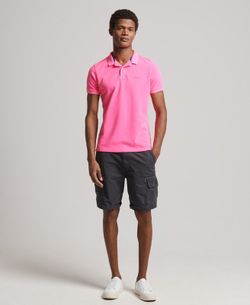 Polo m/c piqué efecto delavado Superdry Raspberry