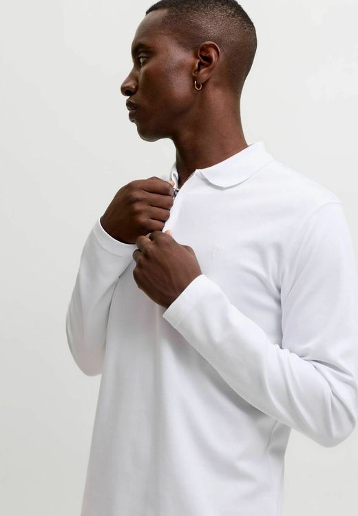 Polo m/l con cremallera Jack & Jones Bright White