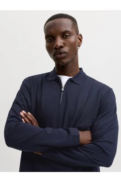 Polo m/l con cremallera Jack & Jones Navy Blazer