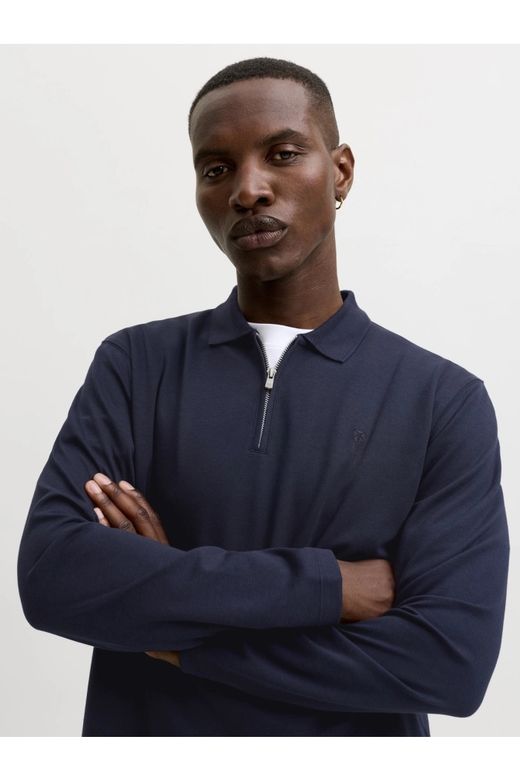 Polo m/l con cremallera Jack & Jones Navy Blazer