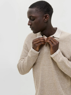 Polo m/l de punto Jack & Jones Sand