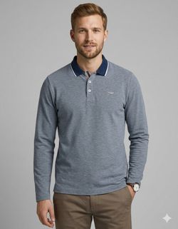 Polo m/l jaspeado Jack & Jones Insignia Blue