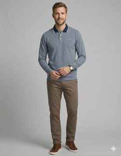 Polo m/l jaspeado Jack & Jones Insignia Blue