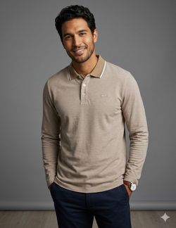 Polo m/l jaspeado Jack & Jones Petrified Oak