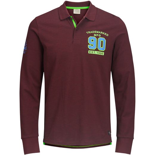 Polo de manga larga piqué con apliqués Jack & Jones Port Royale