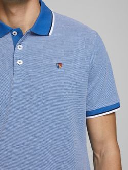 Polo m/c piqué con cuello contrastado y ribete Jack & Jones Bright Cobalt