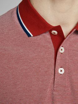 Polo m/c piqué con cuello contrastado y ribete Jack & Jones Red