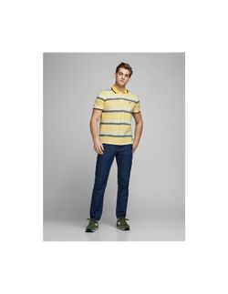 Polo piqué con rayas anchas colores Jack & Jones Sun Yellow