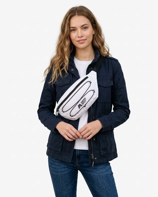 Riñonera con cordones elásticos Superdry Bright White