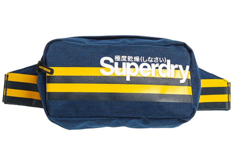 con rayas y letras branding Superdry Blue Pep street wear