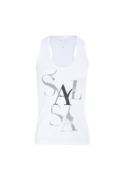 Salsa White Branding Lettering Top sem mangas
