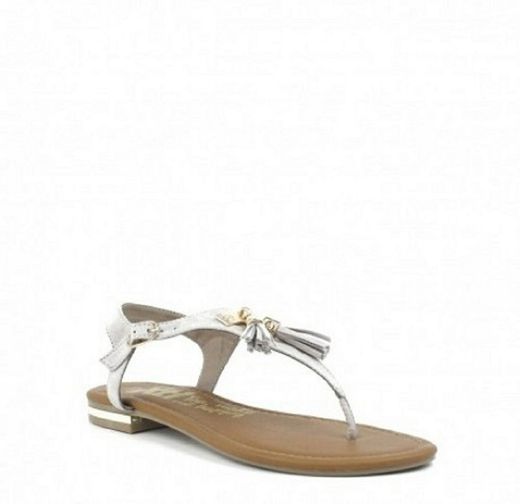 Einfache Wildledersandale mit kleinen Fransen Hoy Voy Hielo