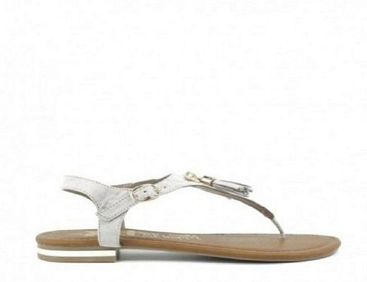 Einfache Wildledersandale mit kleinen Fransen Hoy Voy Hielo