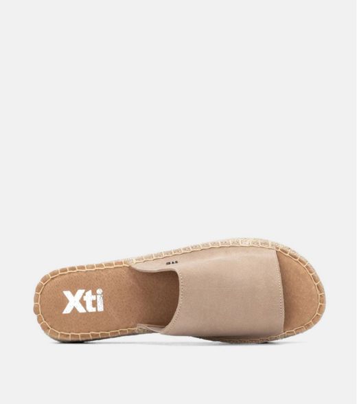 Sandalia con plataforma esparto Xti Beige