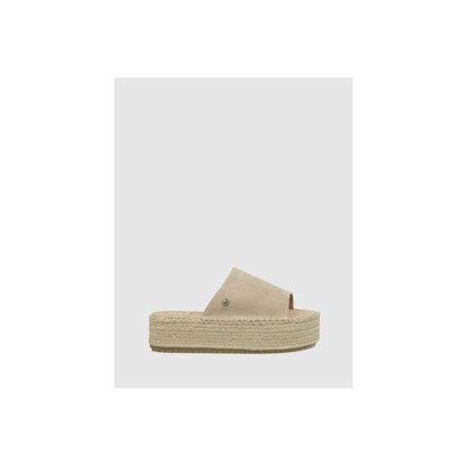 Sandalia con plataforma esparto Xti Beige