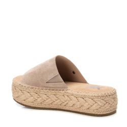 Sandalia con plataforma serraje Xti Beige