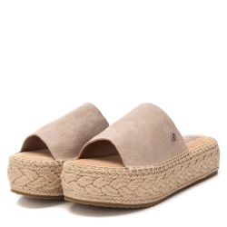 Sandalia con plataforma serraje Xti Beige
