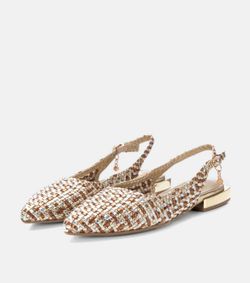 Sandalia con tacón rejilla tricolor Xti Oro