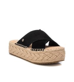 Sandalia de tiras con suela de esparto Xti Negro