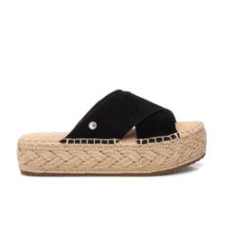 Sandalia de tiras con suela de esparto Xti Negro