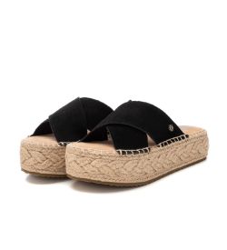 Sandalia de tiras con suela de esparto Xti Negro