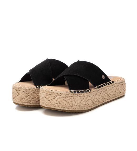 Sandalia de tiras con suela de esparto Xti Negro