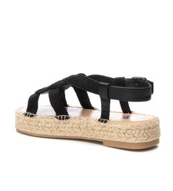 Sandalia plana esparto Xti Negro
