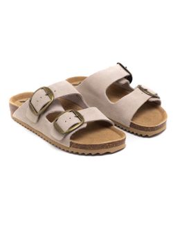 Sandalia plana serraje bio con hebillas Xti Beige