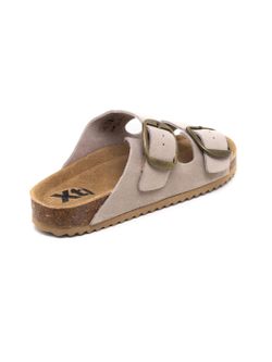 Sandalia plana serraje bio con hebillas Xti Beige