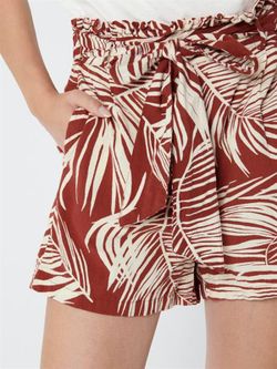 Solo pantaloncini larghi con stampa foglia di palma henné bruciato
