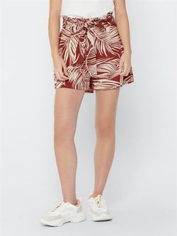 Solo pantaloncini larghi con stampa foglia di palma henné bruciato