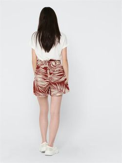 Solo pantaloncini larghi con stampa foglia di palma henné bruciato