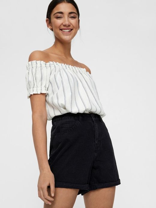 Shorts 5 bolsillos ancho Vero Moda Black