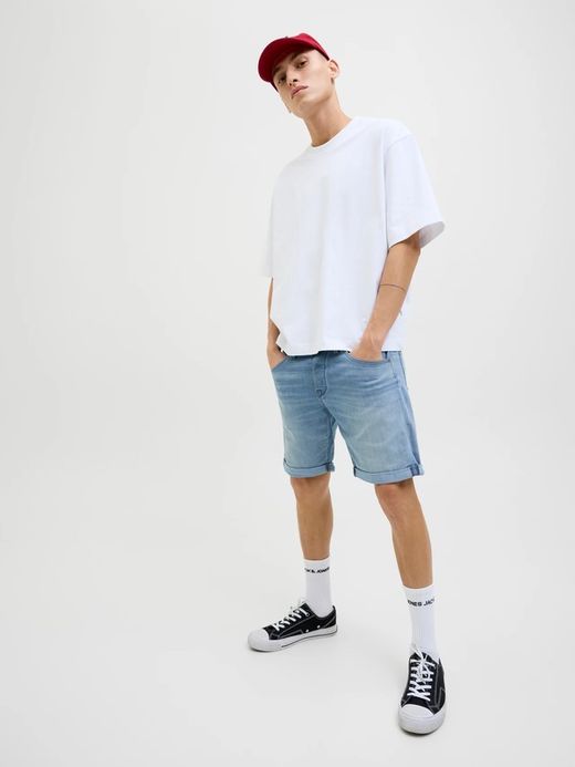 Shorts 5 bolsillos de aspecto desgastado Jack & Jones Blue Denim