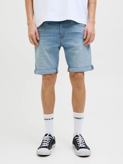 Shorts 5 bolsillos de aspecto desgastado Jack & Jones Blue Denim