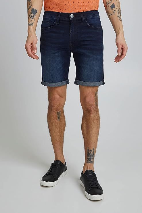 Shorts 5 bolsillos elástico de aspecto desgastado Blend Of America Denim Darkblue
