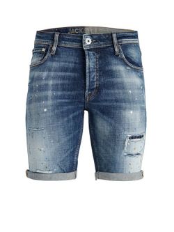 Shorts 5 bolsillos tejano desgastado Jack & Jones Blue Denim