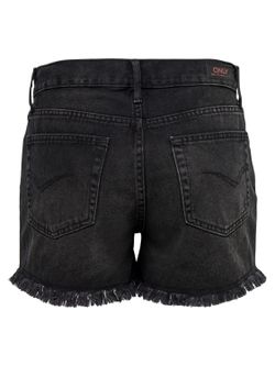 Shorts in denim sfrangiato a 5 tasche Solo nero