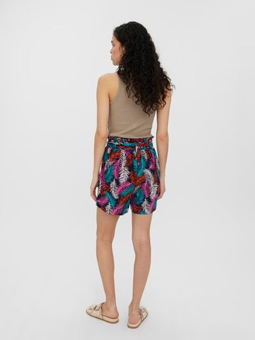 Shorts ancho con estampado hojas palmera Vero Moda Navy Blazer