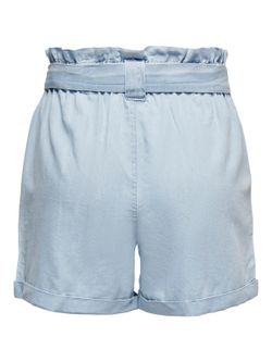 Shorts ancho con goma y cinturón Only Light Blue Den