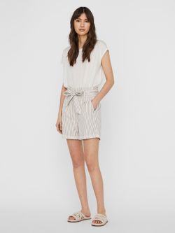 Short large à rayures et ceinture Vero Moda Snow White