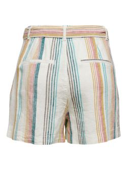 Shorts con cinturón rayas Only Cloud Dancer