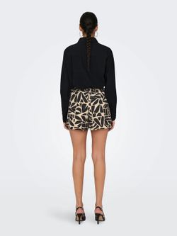 Shorts con goma estampado abstracto monocolor Only Black