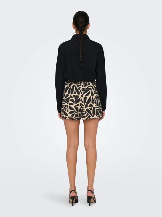 Shorts con goma estampado abstracto monocolor Only Black